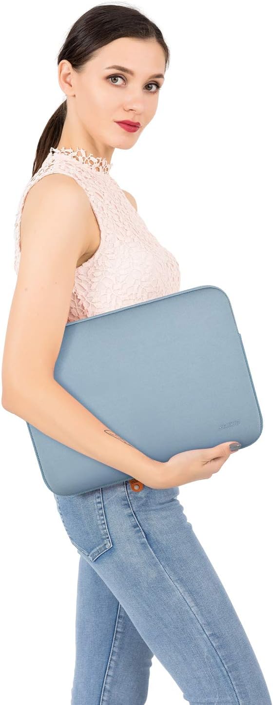 MOSISO Laptop Case 13.3 inch, 13-13.3 inch Laptop Sleeve Bag Compatible with MacBook Air/Pro 13 / Pro 14, HP Dell ASUS Lenovo Notebook, Neoprene Computer Sleeve Bag with Small Case, Airy Blue