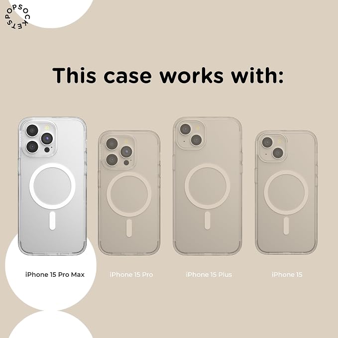 PopSockets iPhone 15 Pro Max Phone Case with MagSafe, Wireless Charging Compatible, Green - Olive