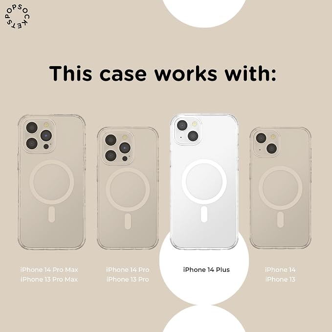 PopSockets iPhone 14 Plus Phone Case with MagSafe- Spotlight Dots | Magnetic, Wireless Charging, Camera & Drop Protection, Phone, Women, Electronic Accessories, For iPad/Kindle/iPhone/Android