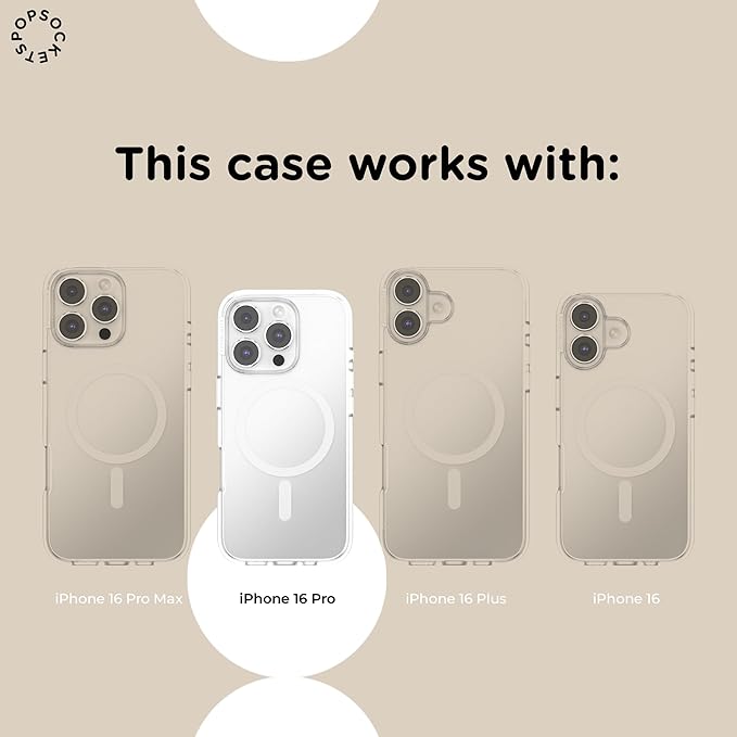 PopSockets iPhone 16 Pro Phone Case with MagSafe, Wireless Charging Compatible, Bookish - Storied Shelves